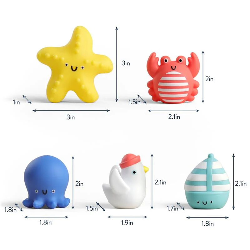 Itzy Ritzy - 5Pk Bath Finger Puppets Set, Seaside - Image 9