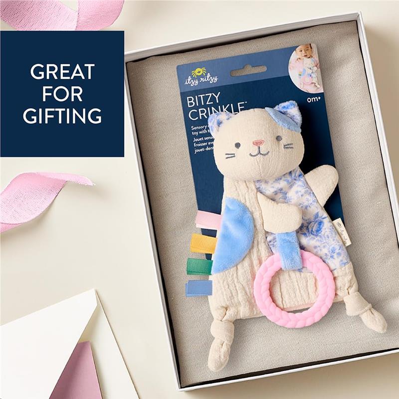 Itzy Ritzy - Bitzy Crinkle Sensory Toy Kitty with Crinkle Sound for Babies & Toddlers, Kitty - Image 5