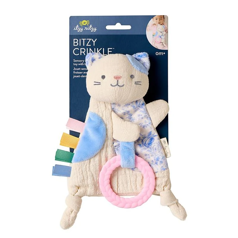 Itzy Ritzy - Bitzy Crinkle Sensory Toy Kitty with Crinkle Sound for Babies & Toddlers, Kitty - Image 7