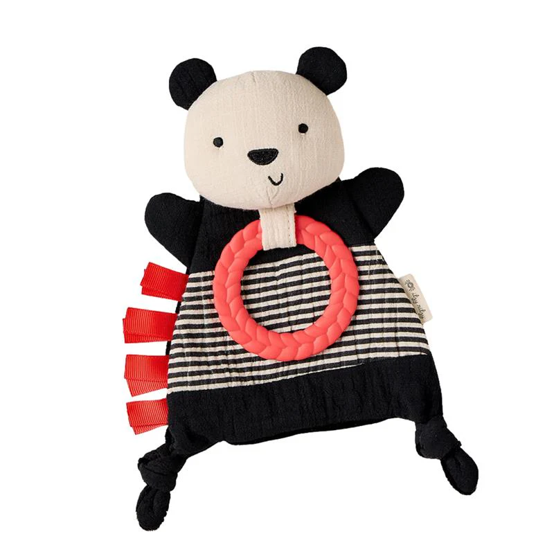 Itzy Ritzy - Bitzy Crinkle Sensory Toy Panda with Crinkle Sound for Babies & Toddlers, Panda