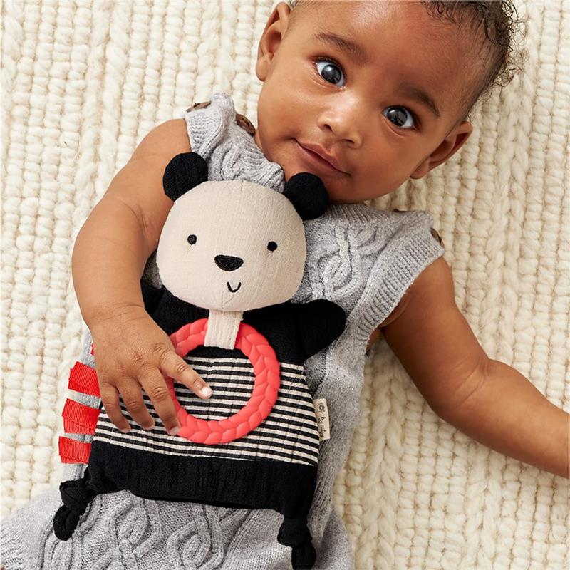 Itzy Ritzy - Bitzy Crinkle Sensory Toy Panda with Crinkle Sound for Babies & Toddlers, Panda - Image 2