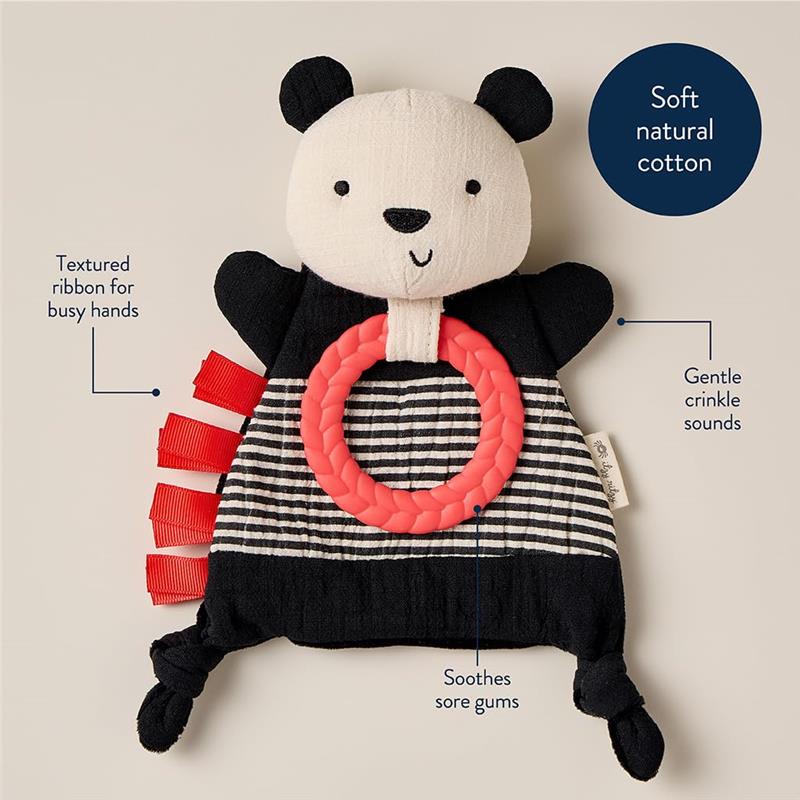 Itzy Ritzy - Bitzy Crinkle Sensory Toy Panda with Crinkle Sound for Babies & Toddlers, Panda - Image 3