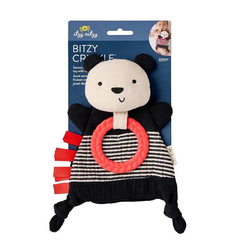 Itzy Ritzy - Bitzy Crinkle Sensory Toy Panda with Crinkle Sound for Babies & Toddlers, Panda - Image 7