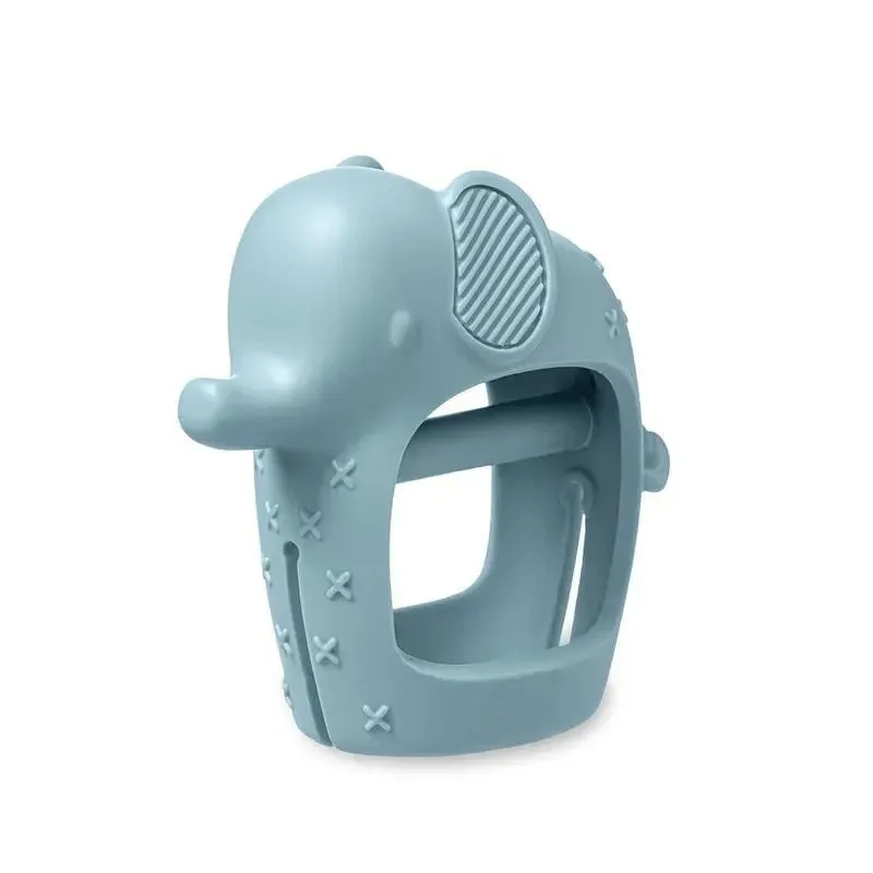 Itzy Ritzy - Bitzy Grip Silicone Developmental Teether with Easy-to-Hold Hand Grip, Elephant - Image 2