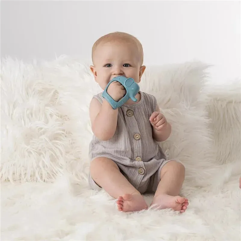 Itzy Ritzy - Bitzy Grip Silicone Developmental Teether with Easy-to-Hold Hand Grip, Elephant - Image 4