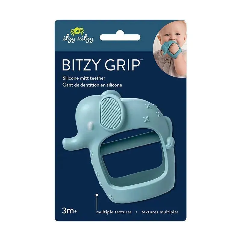 Itzy Ritzy - Bitzy Grip Silicone Developmental Teether with Easy-to-Hold Hand Grip, Elephant - Image 6