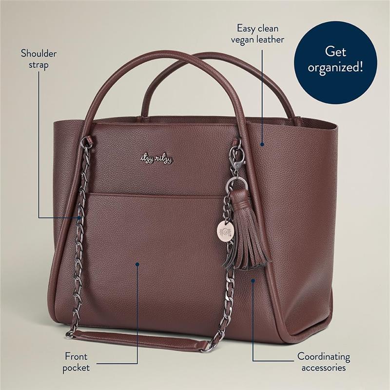 Itzy Ritzy - Boss Tote™ Diaper Bag With Changing Pad Espresso - Image 5