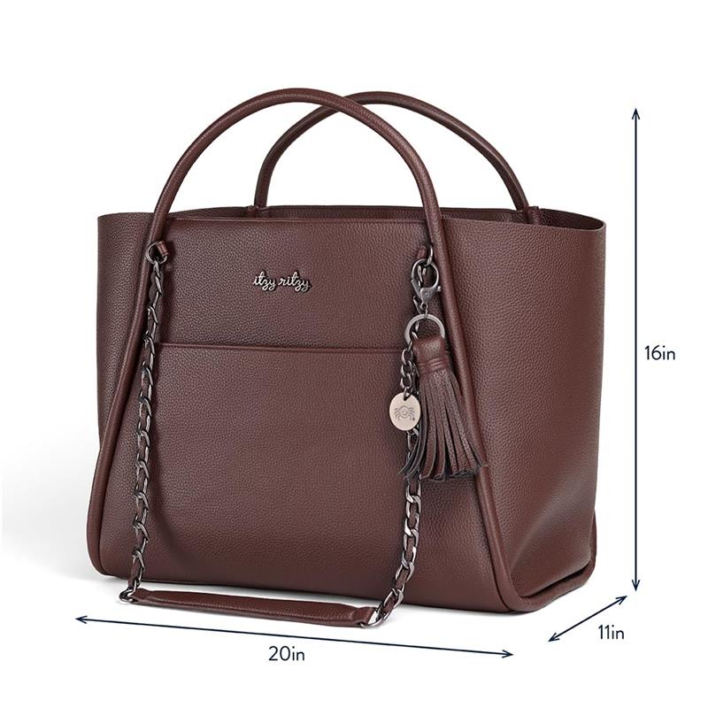 Itzy Ritzy - Boss Tote™ Diaper Bag With Changing Pad Espresso - Image 9