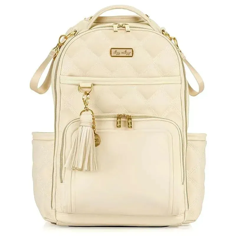Itzy Ritzy - Diaper Bag Backpack, Large Capacity Boss Plus Baby Backpack Diaper Bag, Milk & Honey
