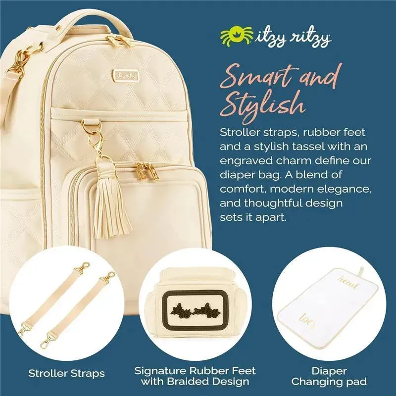 Itzy Ritzy - Diaper Bag Backpack, Large Capacity Boss Plus Baby Backpack Diaper Bag, Milk & Honey - Image 3