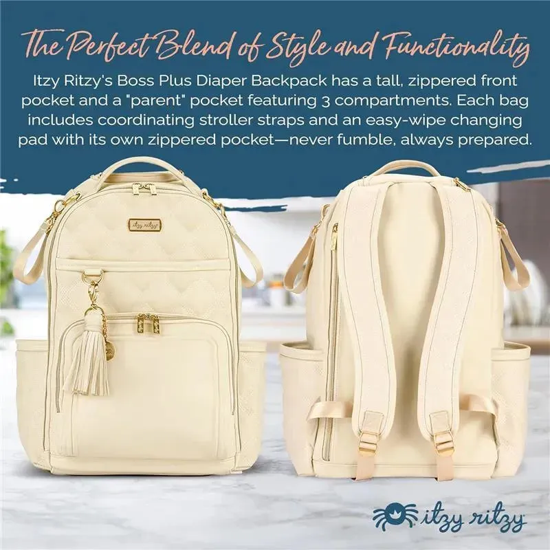 Itzy Ritzy - Diaper Bag Backpack, Large Capacity Boss Plus Baby Backpack Diaper Bag, Milk & Honey - Image 5