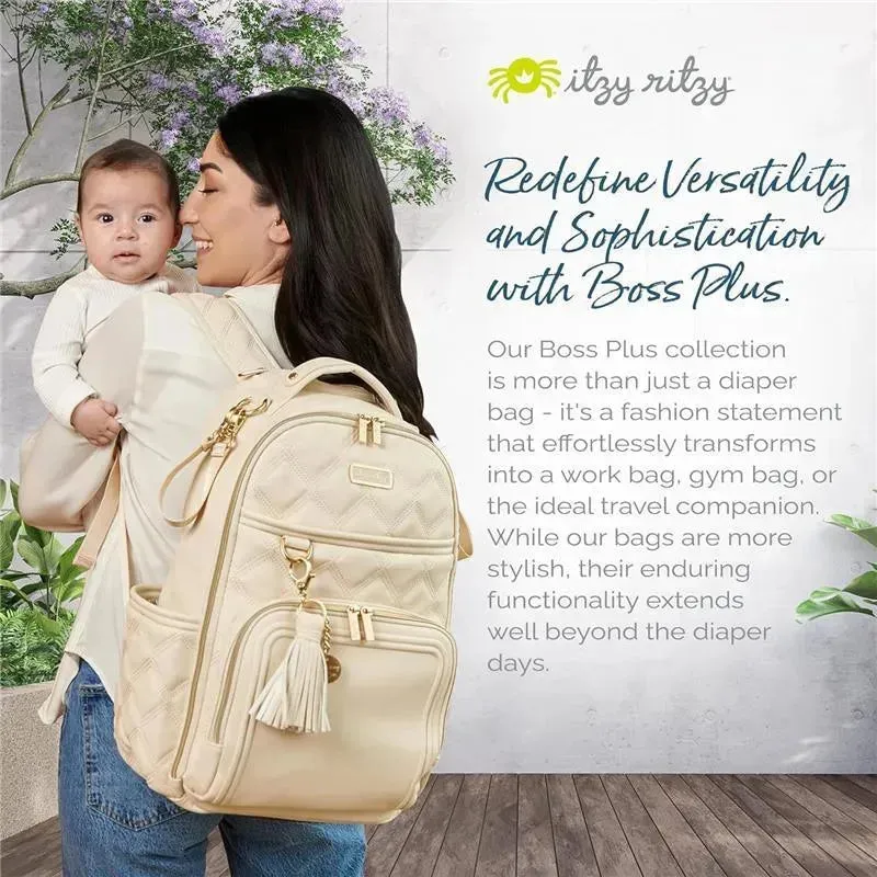 Itzy Ritzy - Diaper Bag Backpack, Large Capacity Boss Plus Baby Backpack Diaper Bag, Milk & Honey - Image 6