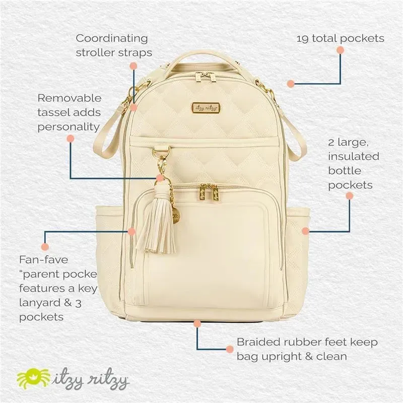 Itzy Ritzy - Diaper Bag Backpack, Large Capacity Boss Plus Baby Backpack Diaper Bag, Milk & Honey - Image 7