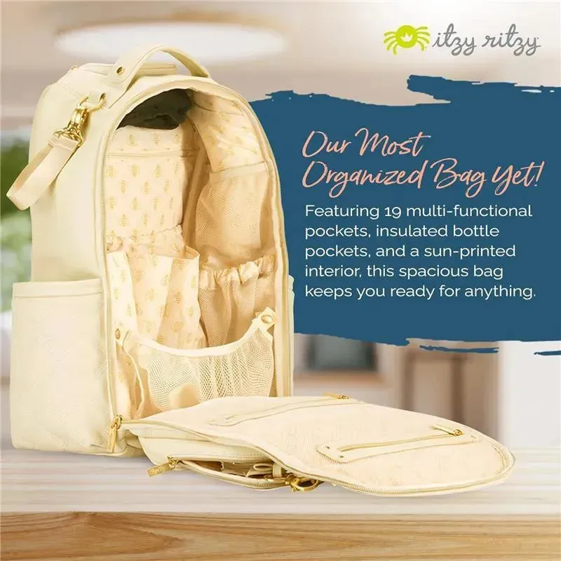 Itzy Ritzy - Diaper Bag Backpack, Large Capacity Boss Plus Baby Backpack Diaper Bag, Milk & Honey - Image 8
