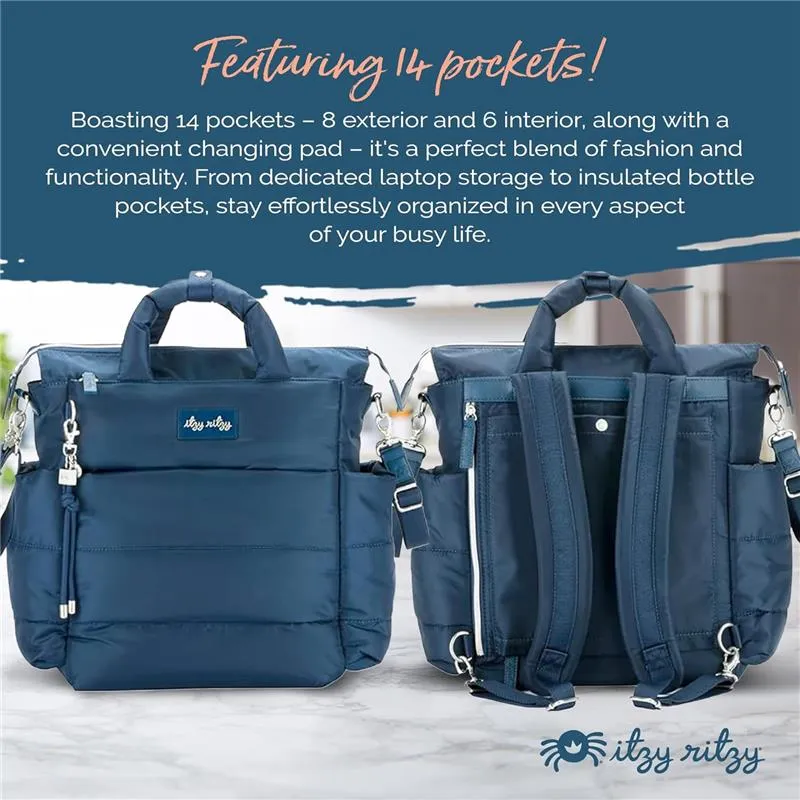 Itzy Ritzy - Dream Convertible Sapphire Starlight Diaper Bag - Image 8