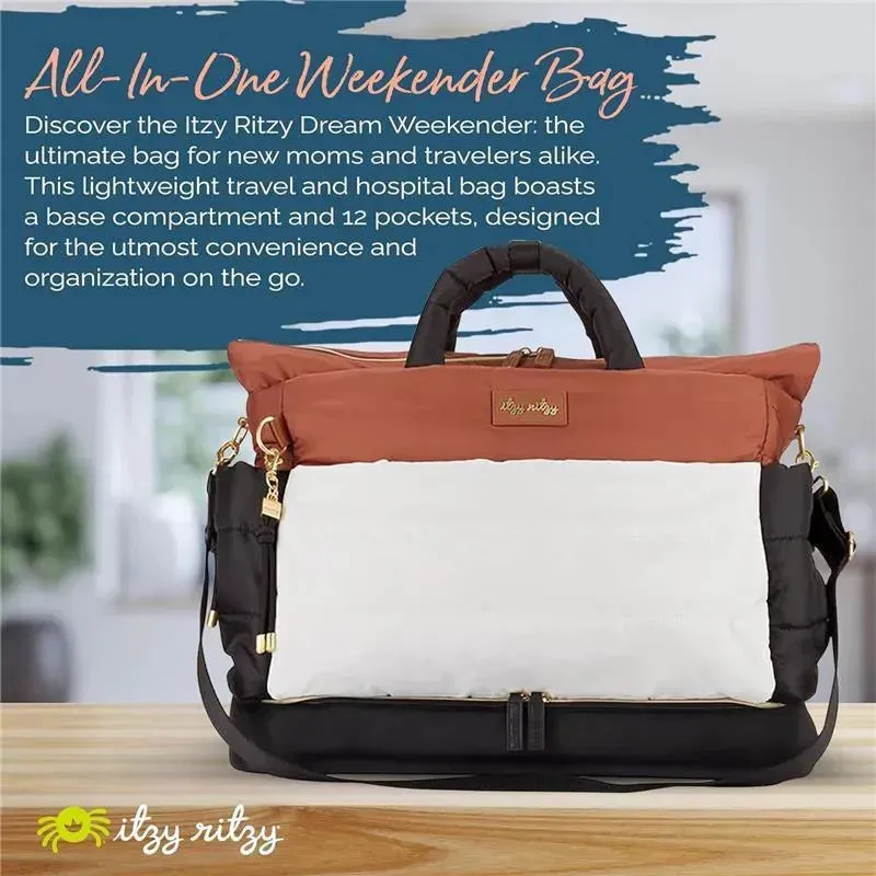 Itzy Ritzy - Dream Weekender Bag, Coffee & Cream - Image 4