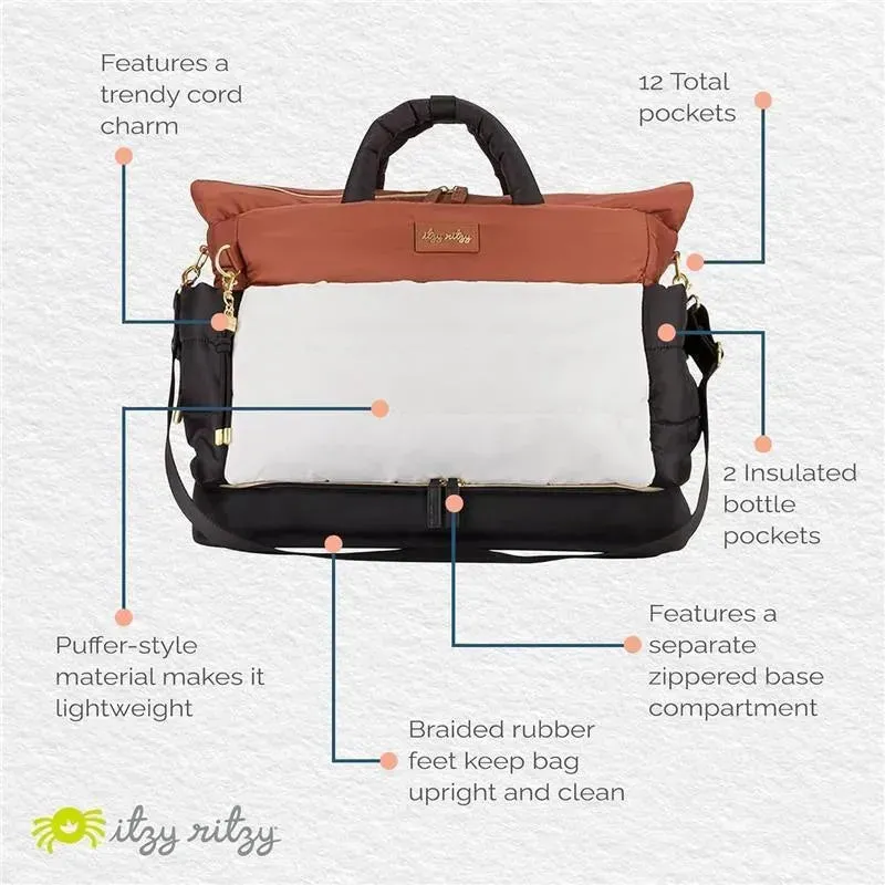 Itzy Ritzy - Dream Weekender Bag, Coffee & Cream - Image 5