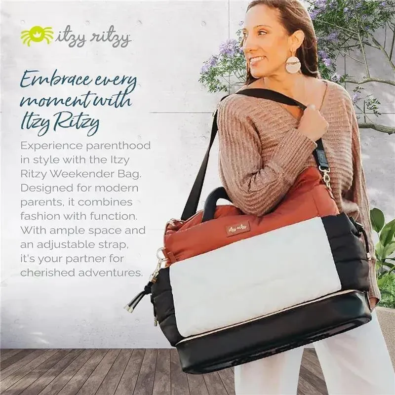 Itzy Ritzy - Dream Weekender Bag, Coffee & Cream - Image 7