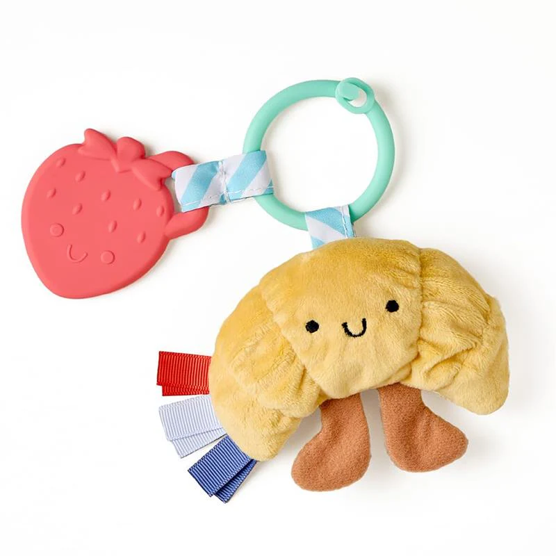 Itzy Ritzy - Infant Toy & Teether Itzy Pal Baby Teething Toy Includes Lovey, Croissant