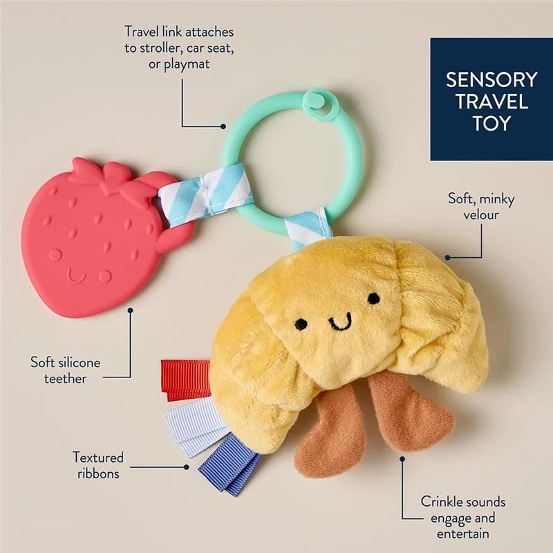 Itzy Ritzy - Infant Toy & Teether Itzy Pal Baby Teething Toy Includes Lovey, Croissant - Image 3