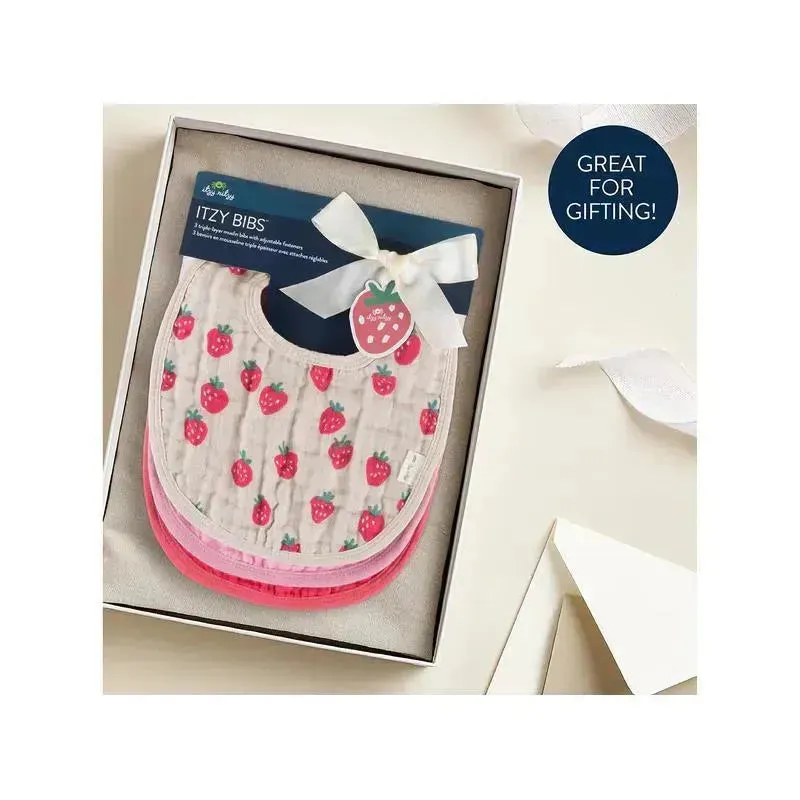 Itzy Ritzy - Itzy Bibs™, Strawberries + Cream - Image 4