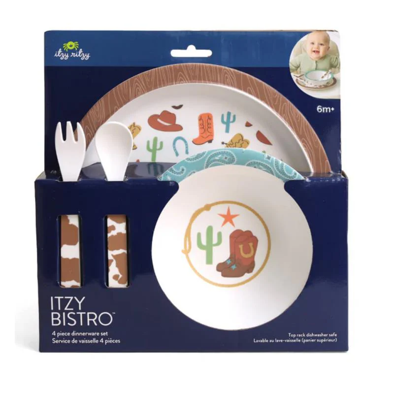 Itzy Ritzy - Itzy Bistro 4Pk Dining Set, Giddy Up! - Image 2