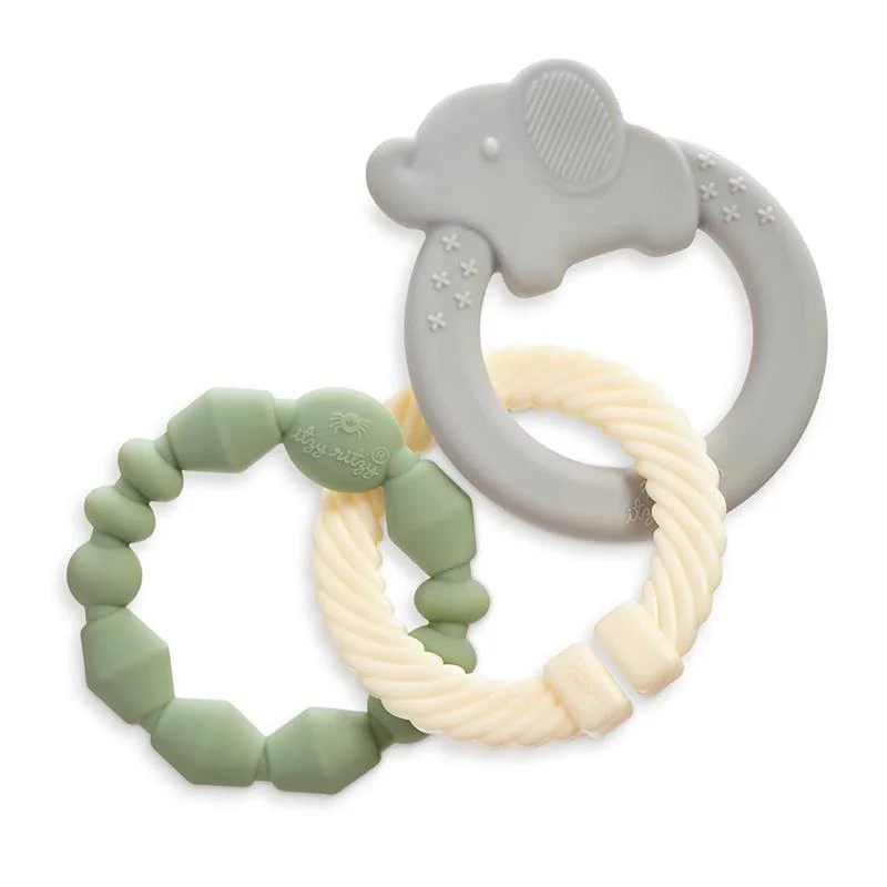 Itzy Ritzy - Linkable Teething Ring Set, Elephant