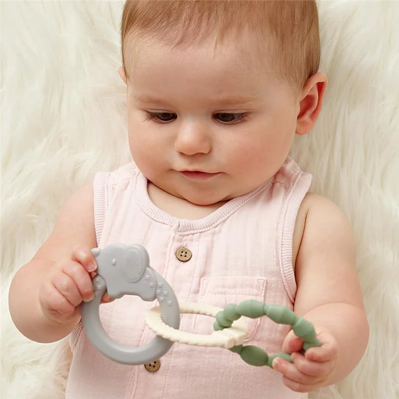 Itzy Ritzy - Linkable Teething Ring Set, Elephant - Image 5