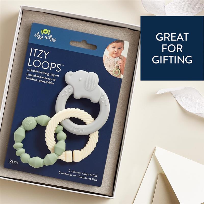 Itzy Ritzy - Linkable Teething Ring Set, Elephant - Image 6