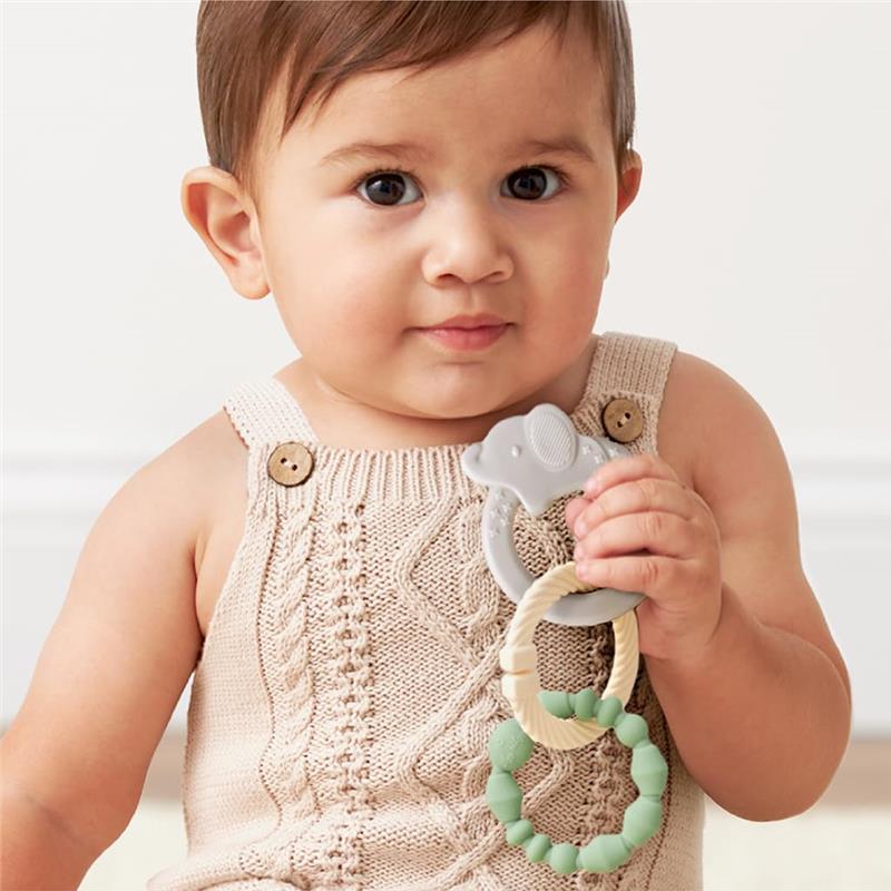 Itzy Ritzy - Linkable Teething Ring Set, Elephant - Image 8