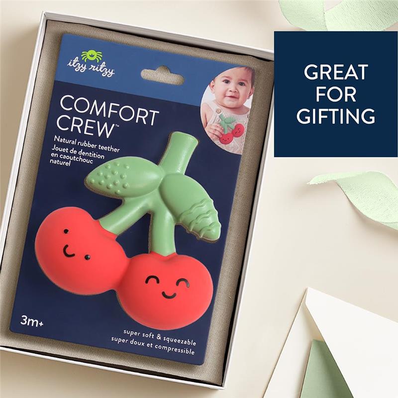 Itzy Ritzy - Natural Rubber Teether, Cherries - Image 4