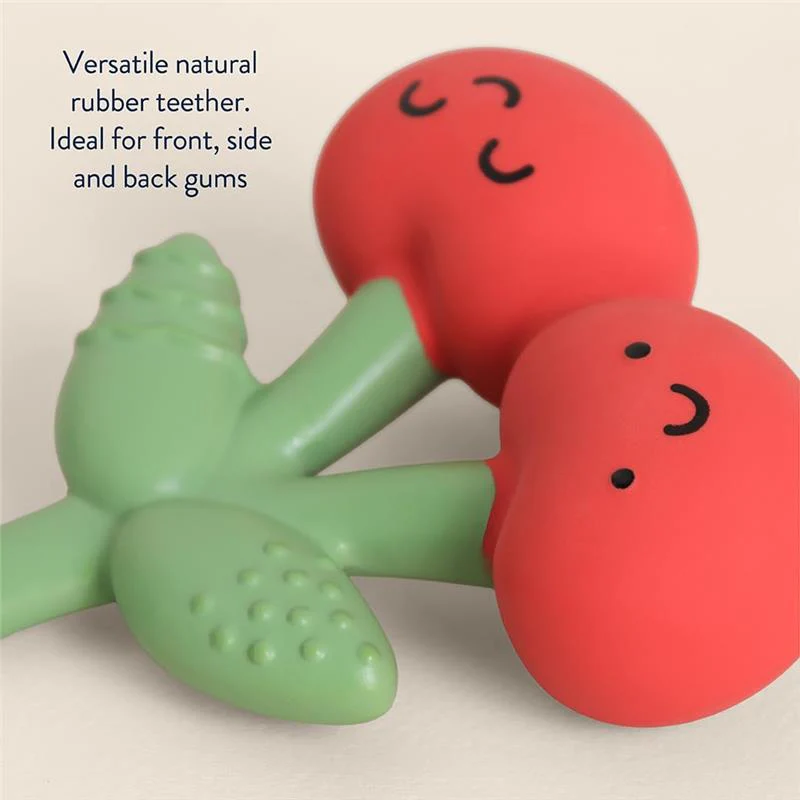 Itzy Ritzy - Natural Rubber Teether, Cherries - Image 6