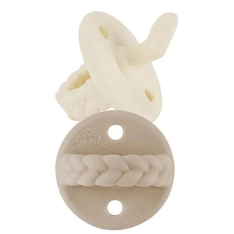 Itzy Ritzy F25 - 2-Pack Orthodontic Silicone Pacifiers Toast & Buttercream