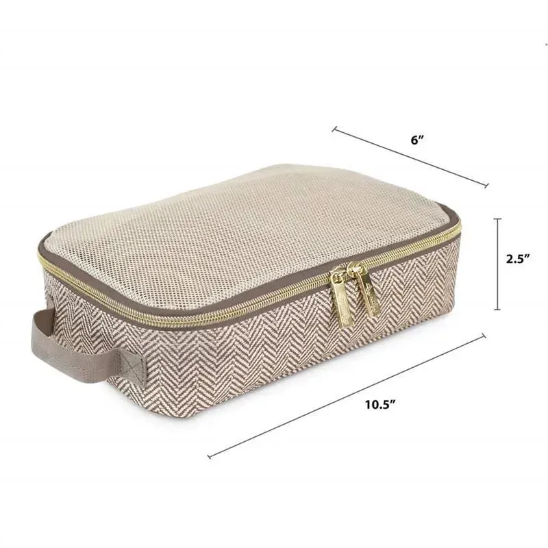 Itzy Ritzy - 3Pk Packing Cubes, Taupe - Image 4
