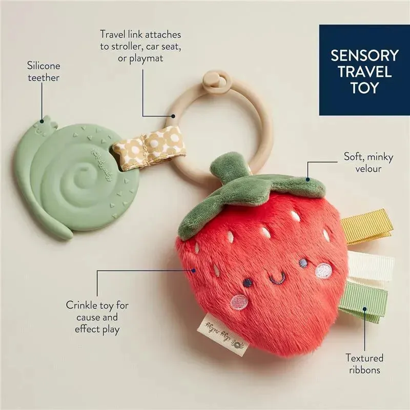 Itzy Ritzy- Pal™ Plush + Teether, Strawberry - Image 4
