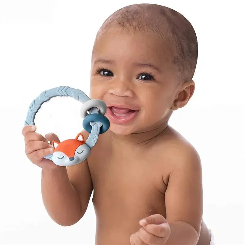 Itzy Ritzy Rattle With Teething Rings- Fox - Image 3