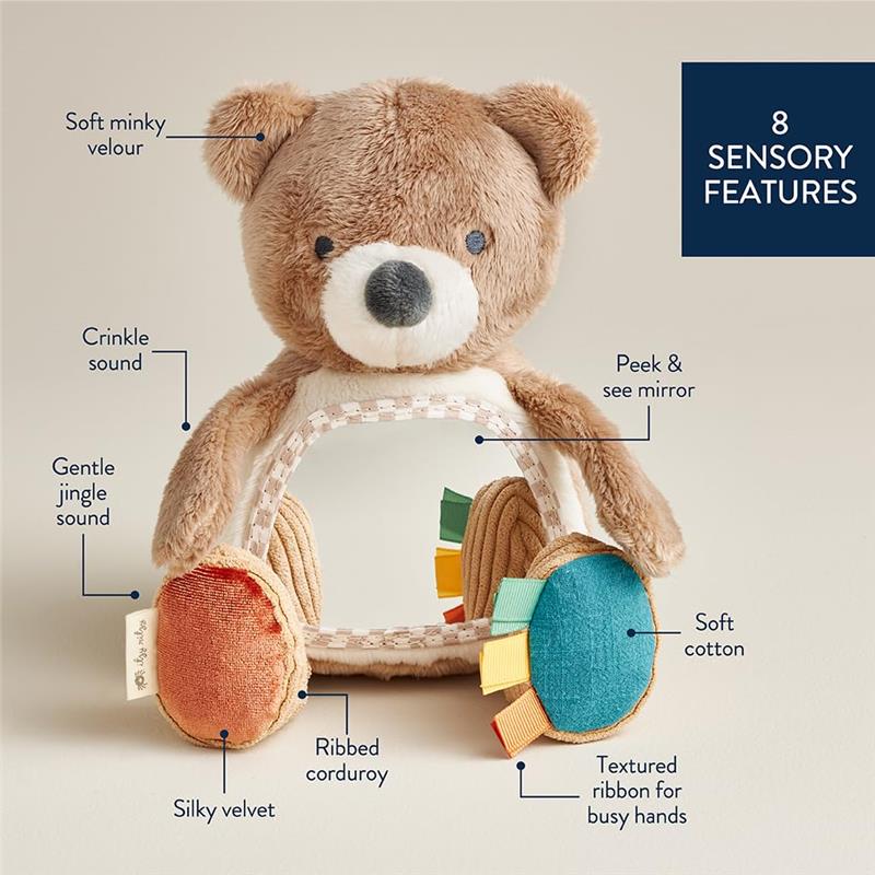 Itzy Ritzy - Sensory Tummy Time Toy Mirror, Bear - Image 4