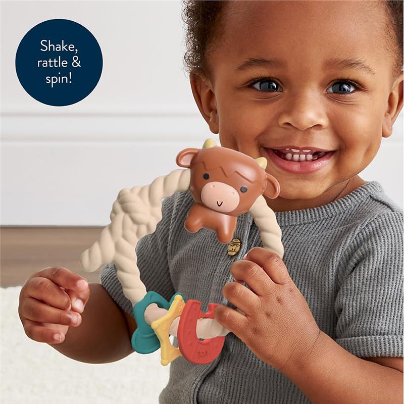Itzy Ritzy - Silicone Teether with Rattle, Highland Cow - Image 2