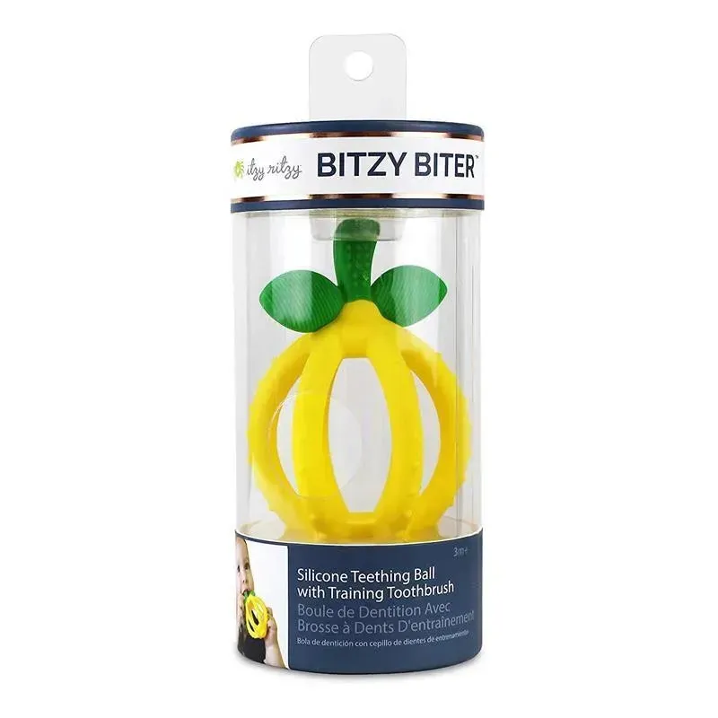Itzy Ritzy - Silicone Teething Ball Bitzy Biter, Lemon Drop - Image 3