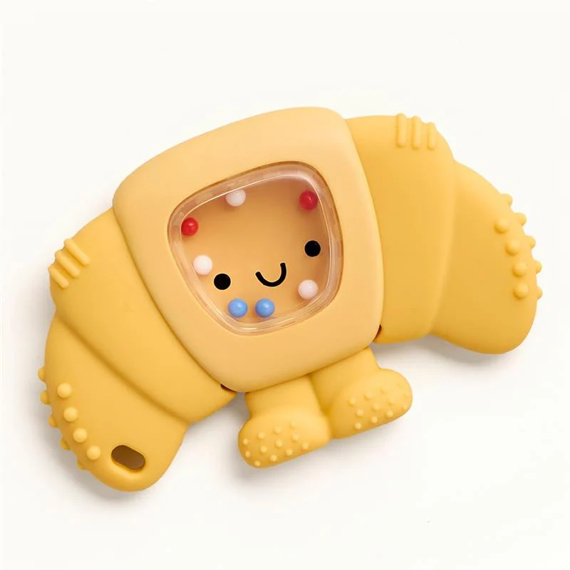 Itzy Ritzy - Sweetie Shake Plus™ Teething + Rattle Toy, Croissant