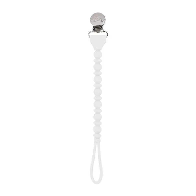 Itzy Ritzy - Sweetie Strap™ Silicone One-Piece Pacifier Clip, White