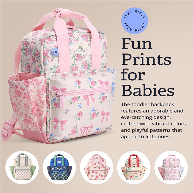Itzy Ritzy Toddler Backpack Ribbons & Roses - Image 6
