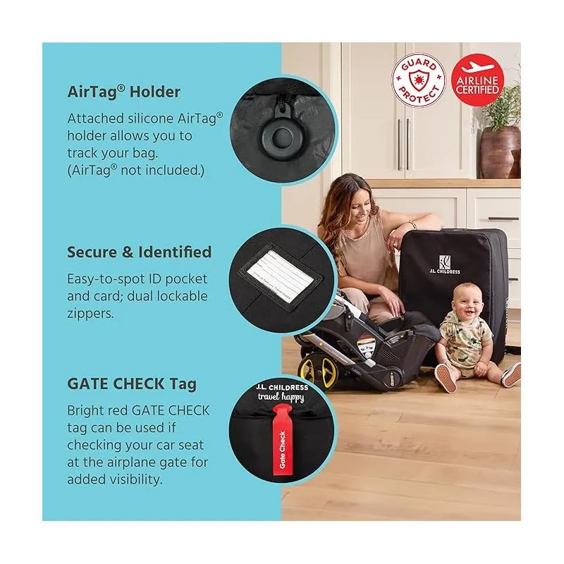 J.L. Childress - Elite Travel Bag For Doona, Padded, Black - Image 5