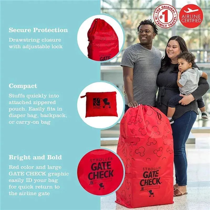 J.L. Childress - Gate Check Bag For Single & Double Strollers, Mickey Red - Image 6