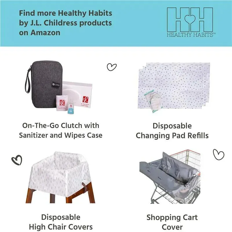 J.L. Childress - Healthy Habits, Baby Changing Pad BUNDLE, Extra-Large, Grey - Image 2