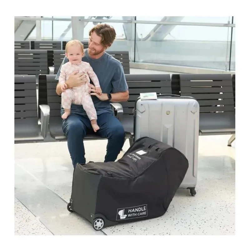 J.L. Childress - Premier Infant Car Seat Travel Bag Pad + Wheels, Black - Image 5