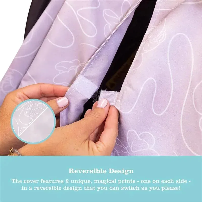 J.L. Childress - Reversible Infant Car Seat Canopy, Shade and Privacy Cover for Baby Girl, Lavender Minnie Mouse - Image 4