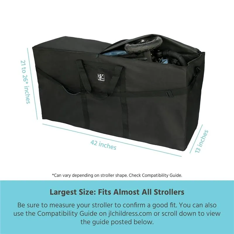 J.L. Childress - Single & Double Stroller Travel Bag - Black - Image 2