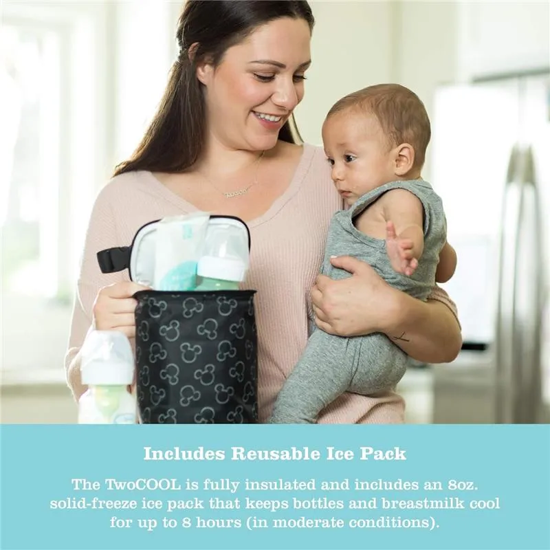 J.L. Childress - Disney Twocool Double Bottle Cooler with ice pack, Mickey Black - Image 3