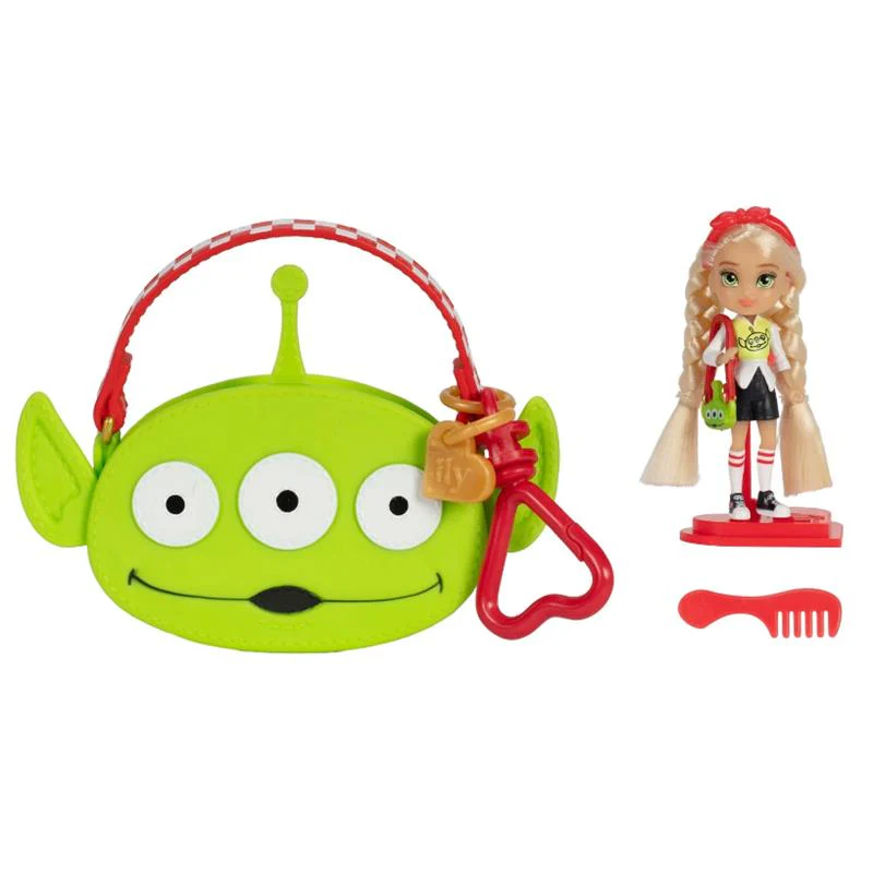Jakks - Disney Ily Tote-ILY-Teenies 2.25 inch Tall Aliens/Toy Story Inspired Doll with Matching Purse